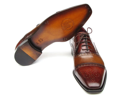 Paul Parkman Captoe Oxfords Camel, Red (ID#024-CML-BRD) - Which Mark