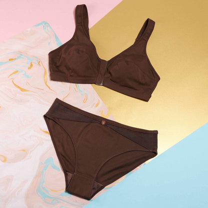 Cocoa - Full Cup Front Closure Silk & Organic Cotton Wireless Bra - Which Mark