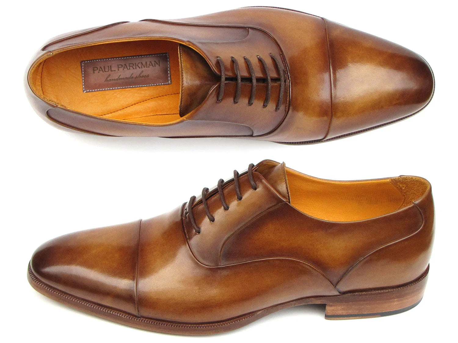 Paul Parkman Men's Captoe Oxfords Brown Leather (ID#074-CML) - Which Mark