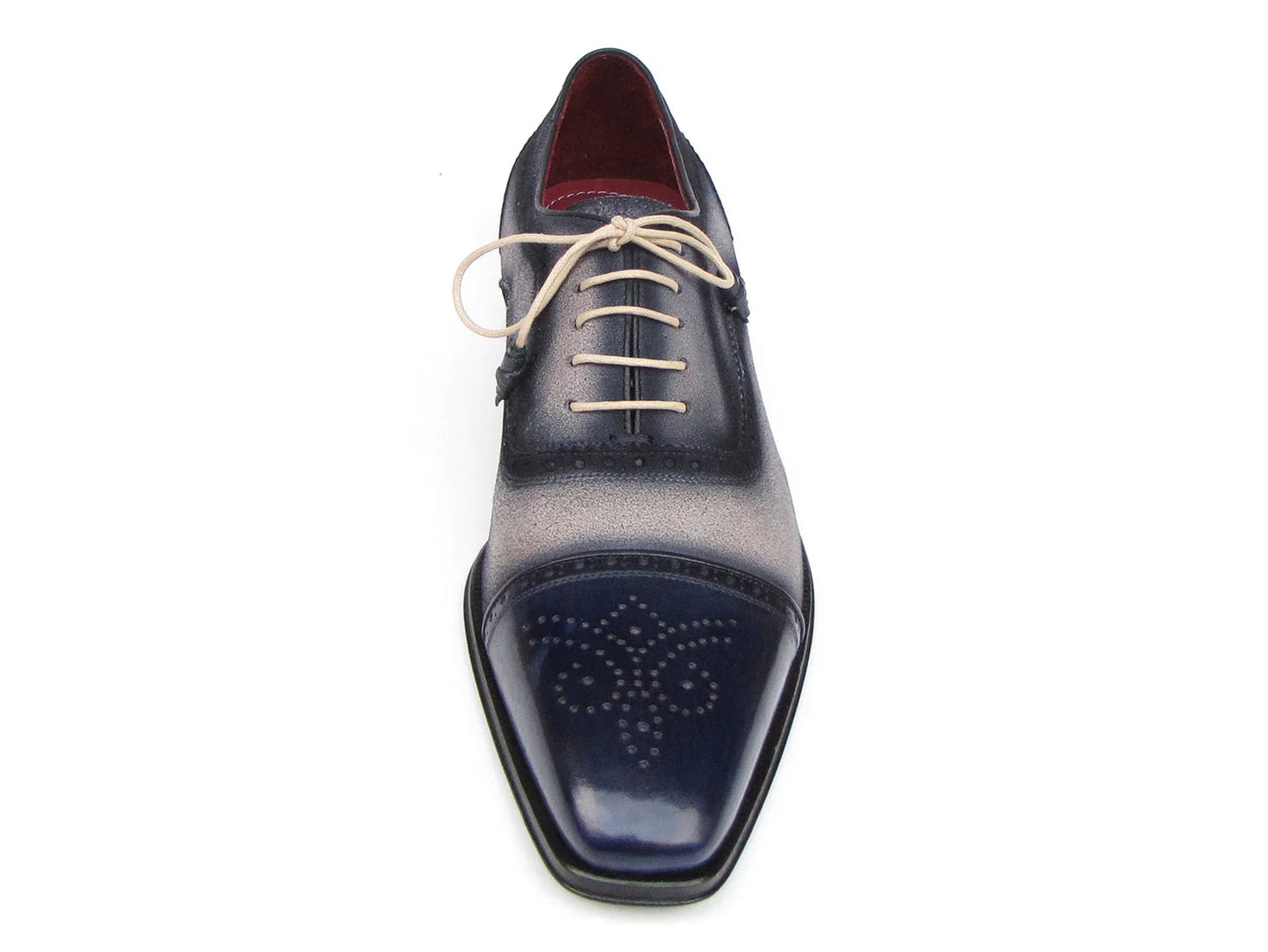 Paul Parkman Captoe Oxfords Navy, Beige (ID#024-BLS) - Which Mark