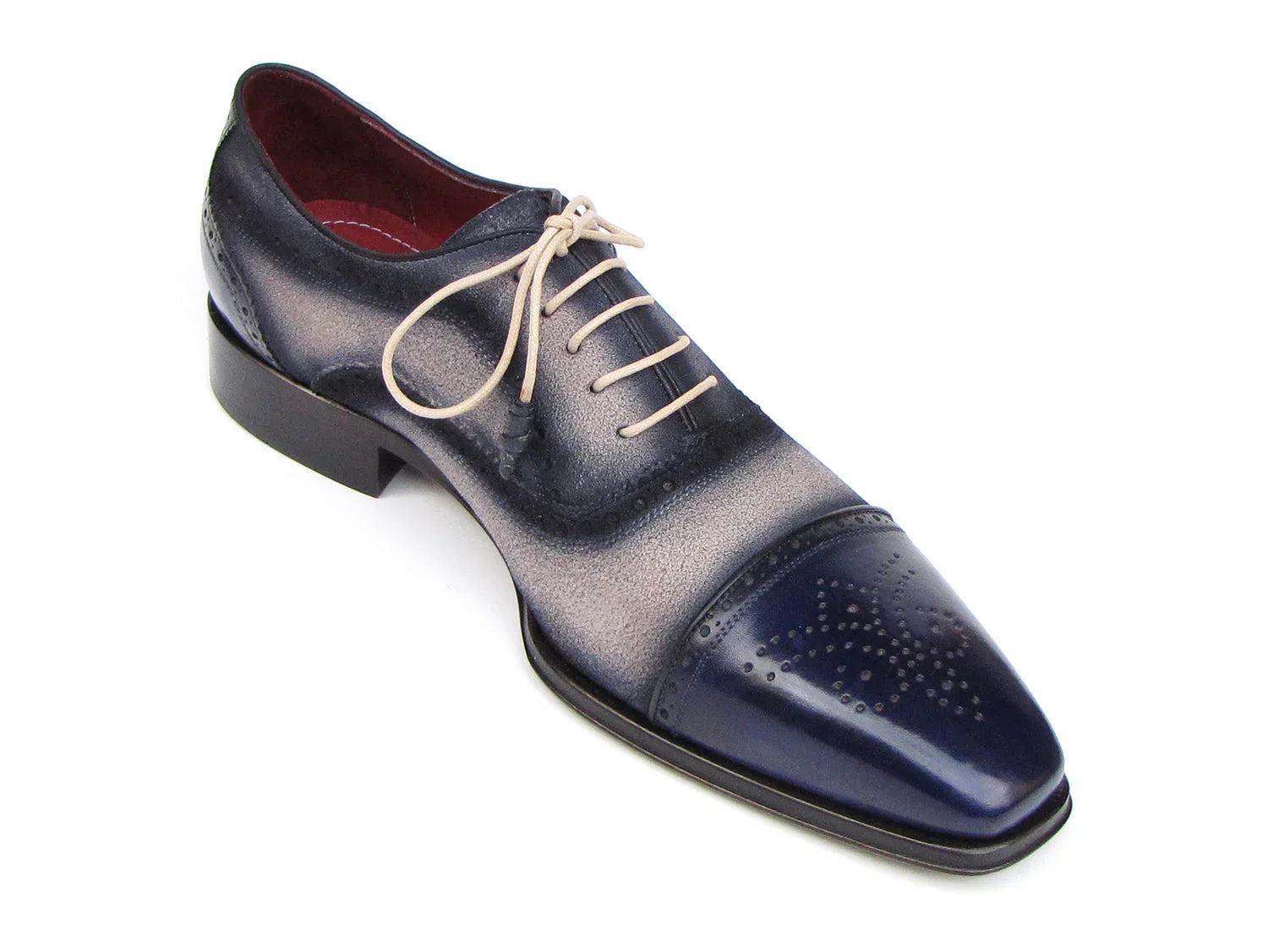 Paul Parkman Captoe Oxfords Navy, Beige (ID#024-BLS) - Which Mark