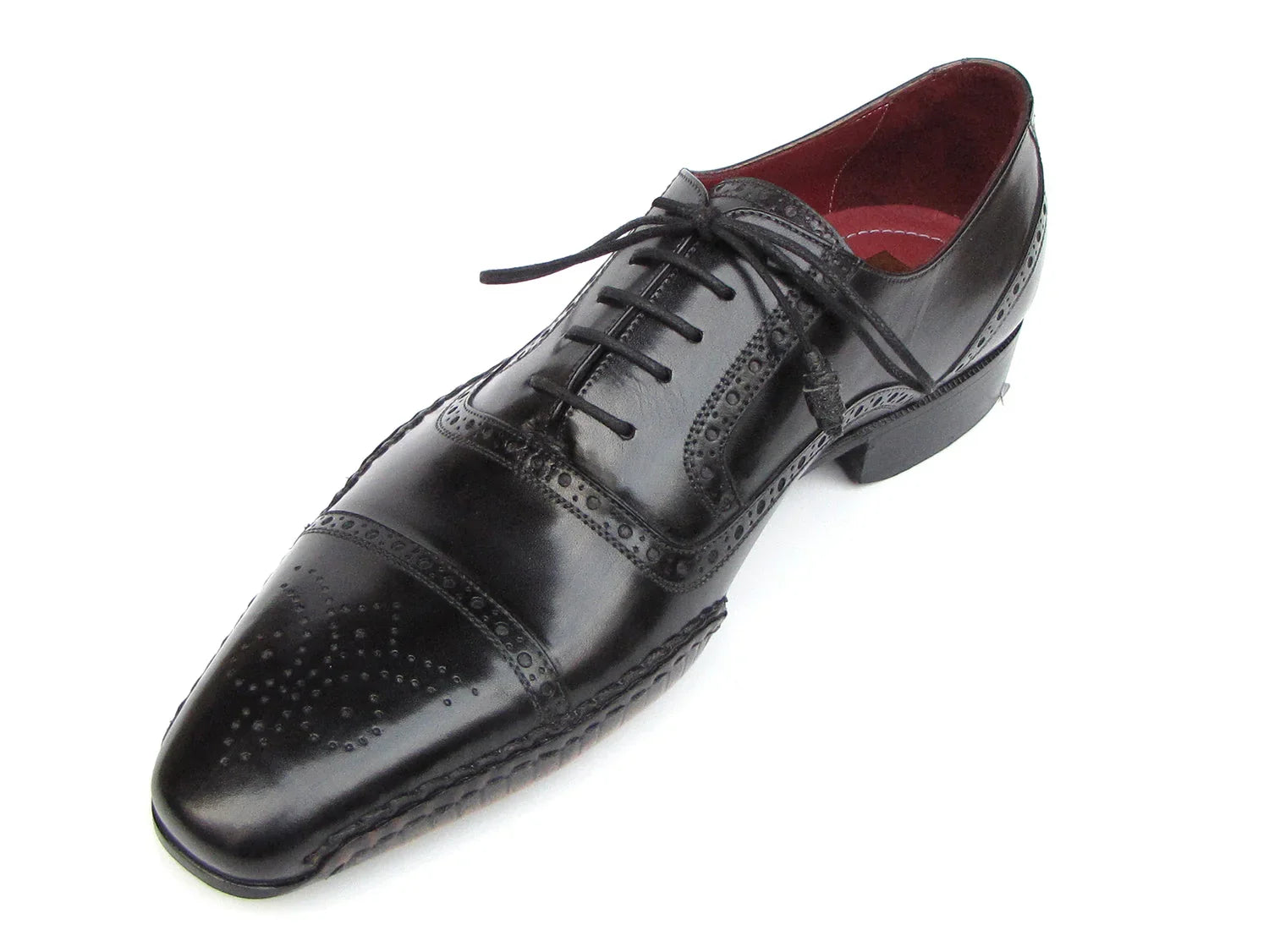 Paul Parkman Men's Captoe Oxfords Black Shoes (ID#5032-BLK) - Which Mark