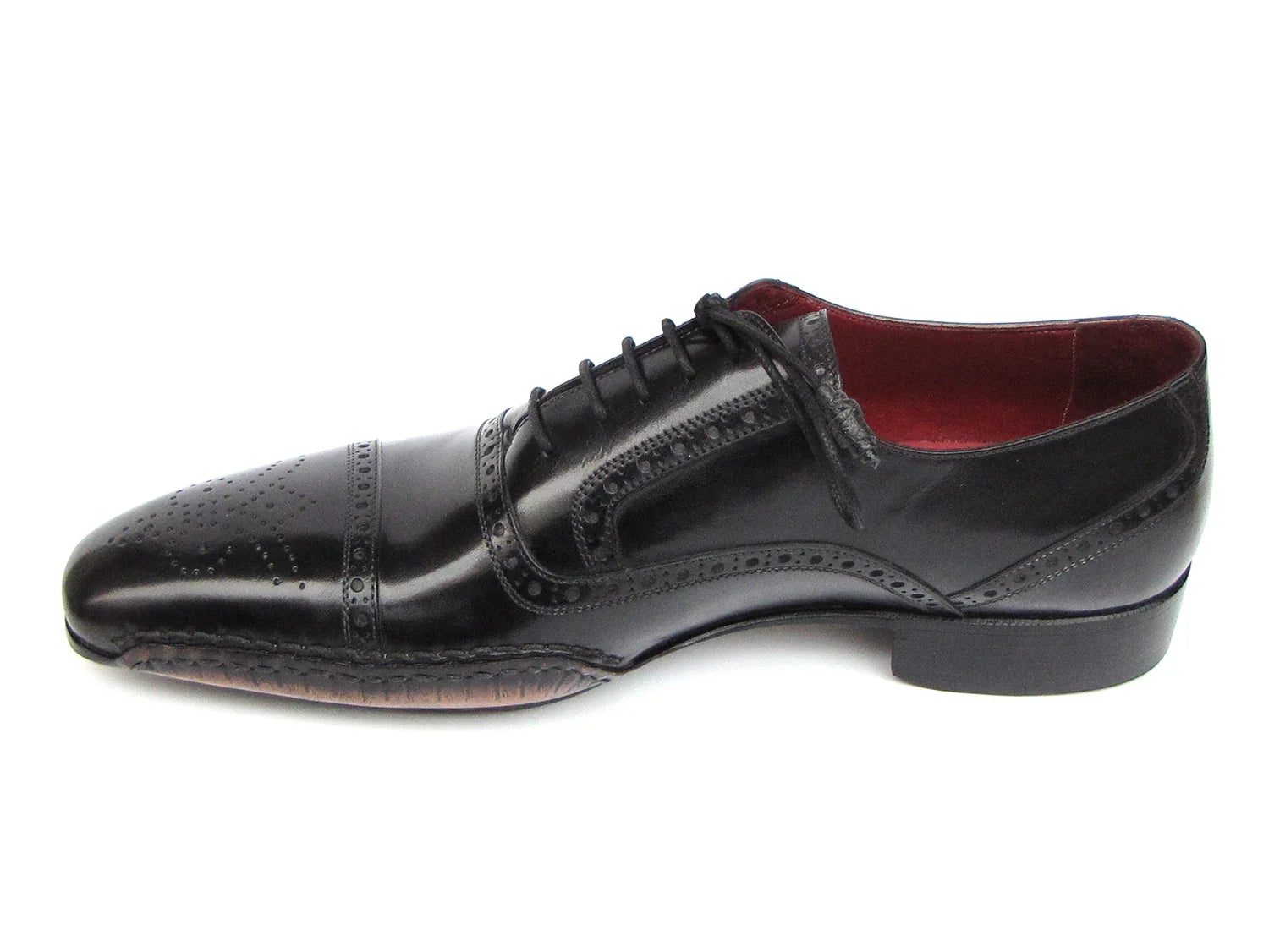 Paul Parkman Men's Captoe Oxfords Black Shoes (ID#5032-BLK) - Which Mark