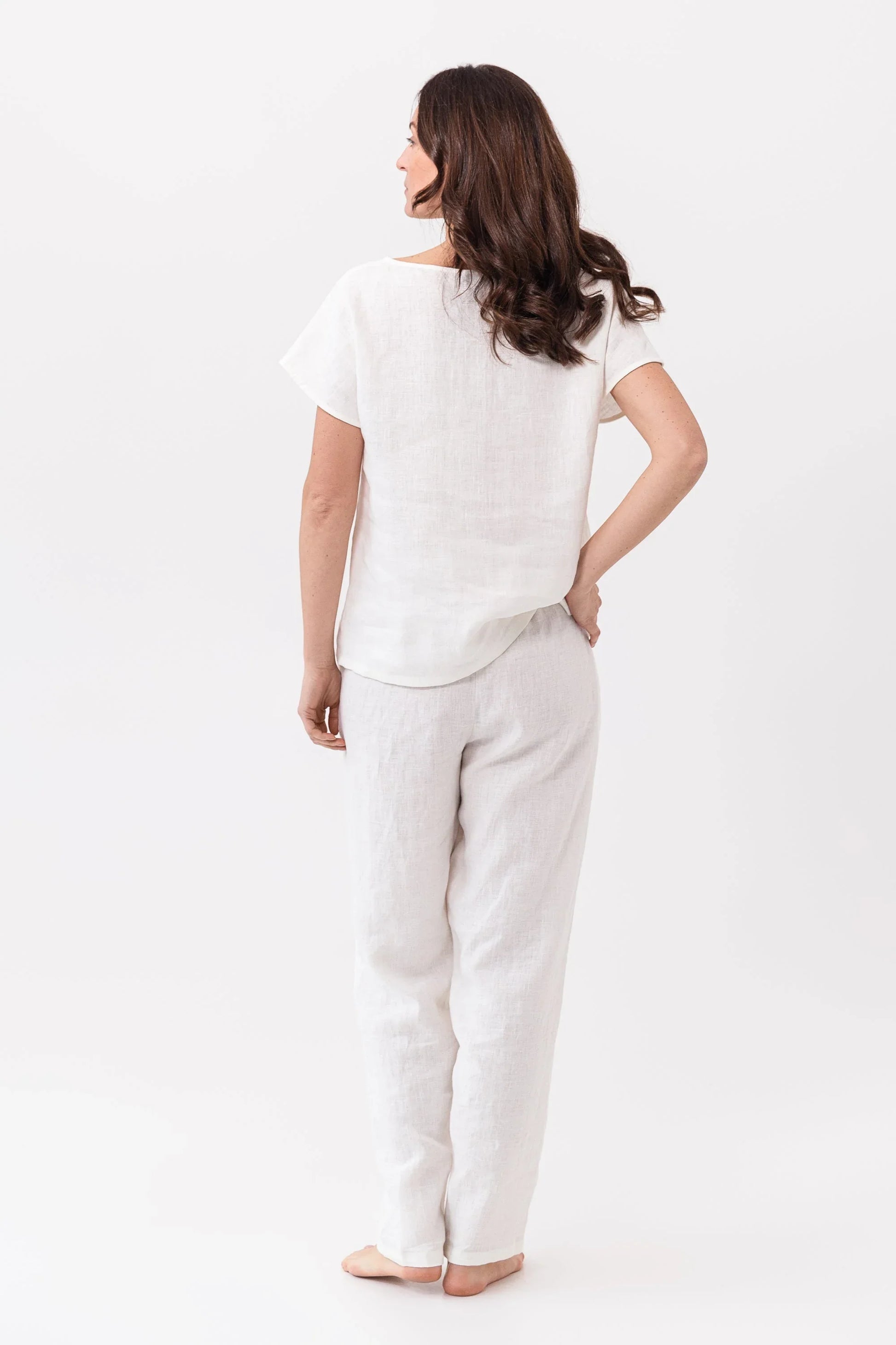Ice Blue linen / Natural Linen Pajama set / Linen loungewear / Linen - Which Mark