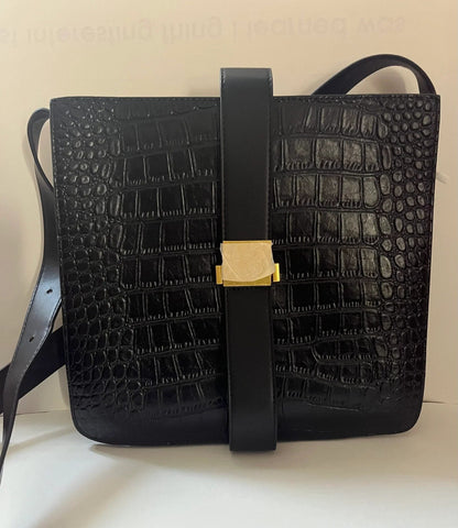 Black Genuine Leather Messenger Bag - Which Mark