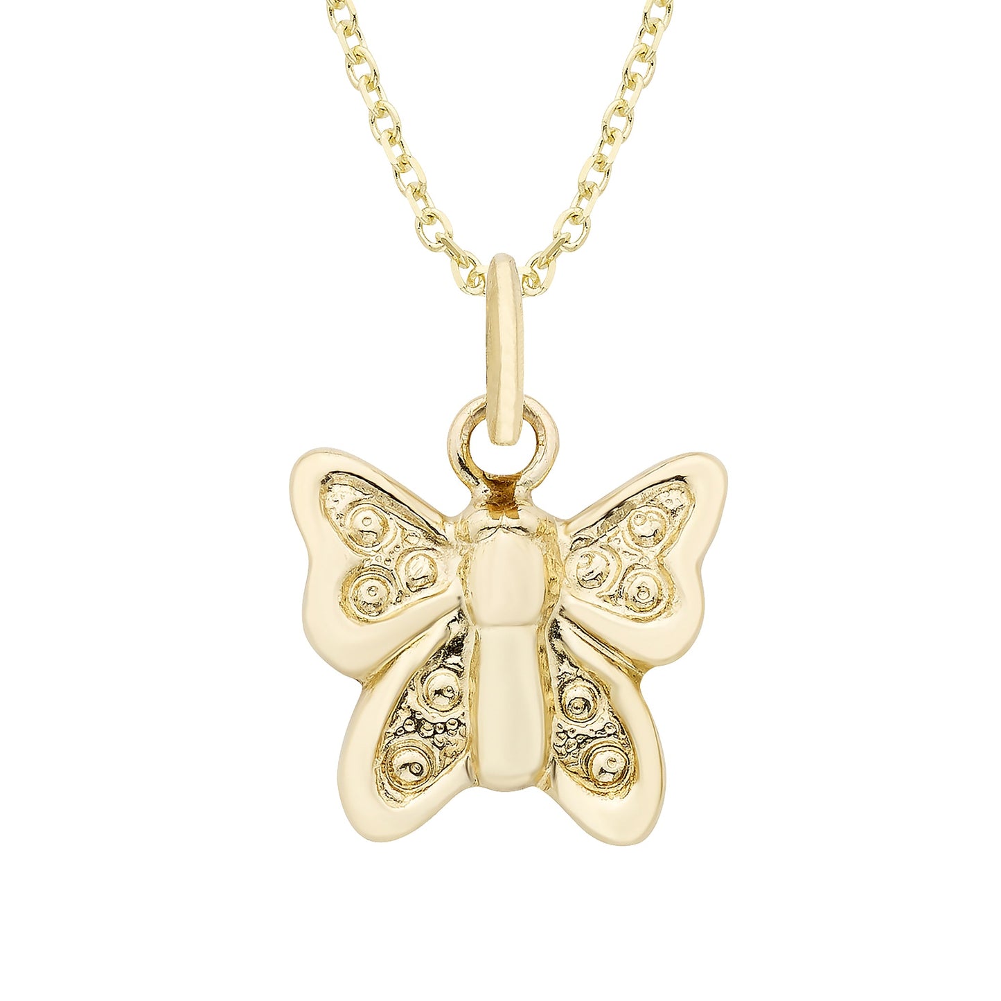14k Gold Butterfly Charm Necklace 18" - Which Mark