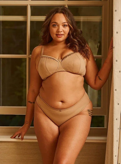 Warm Golden-Supportive Non-Wired Silk & Organic Cotton Full Cup Bra - Which Mark