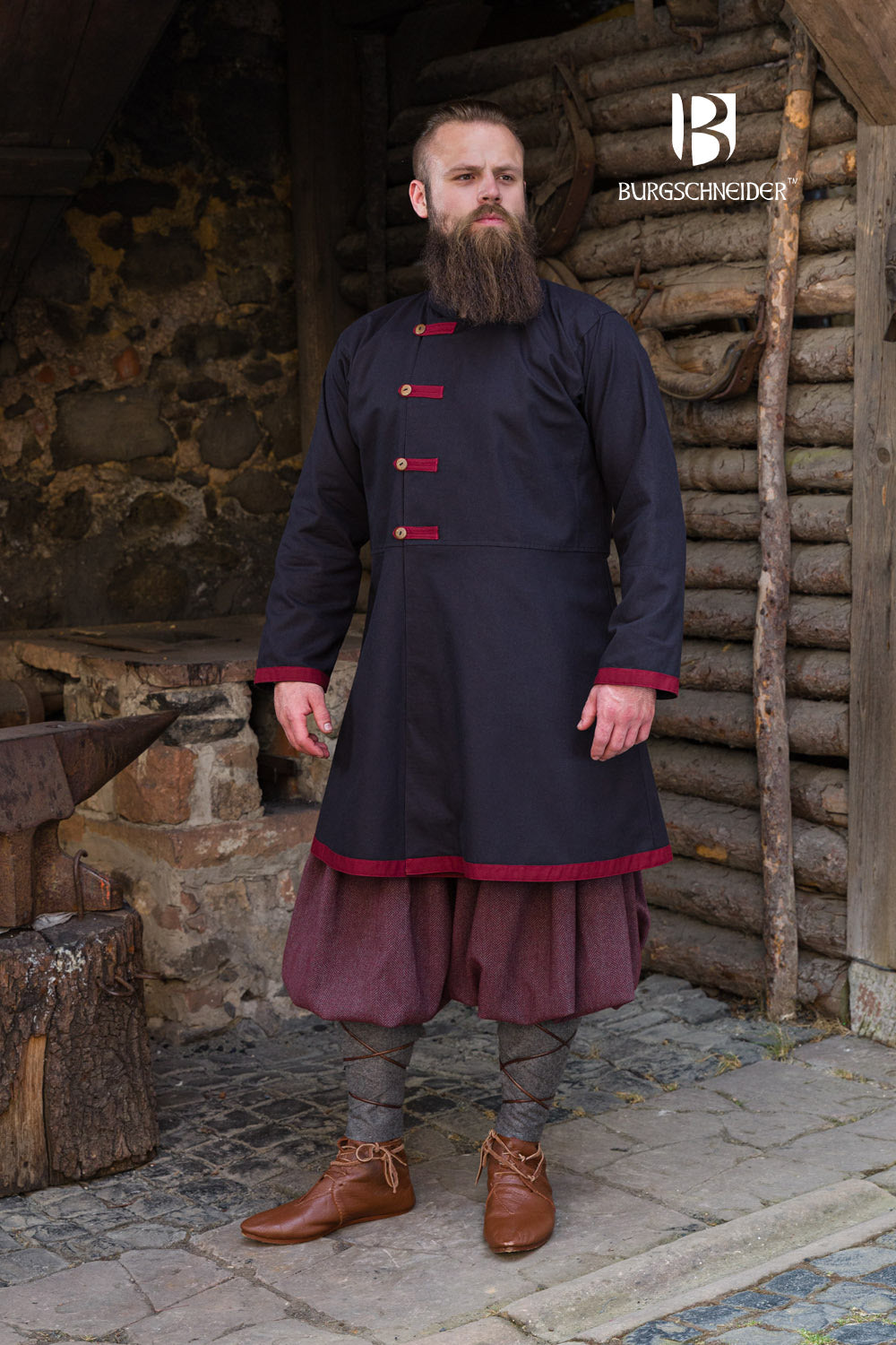 Rus Coat Jakub Black/Bordeaux - Which Mark