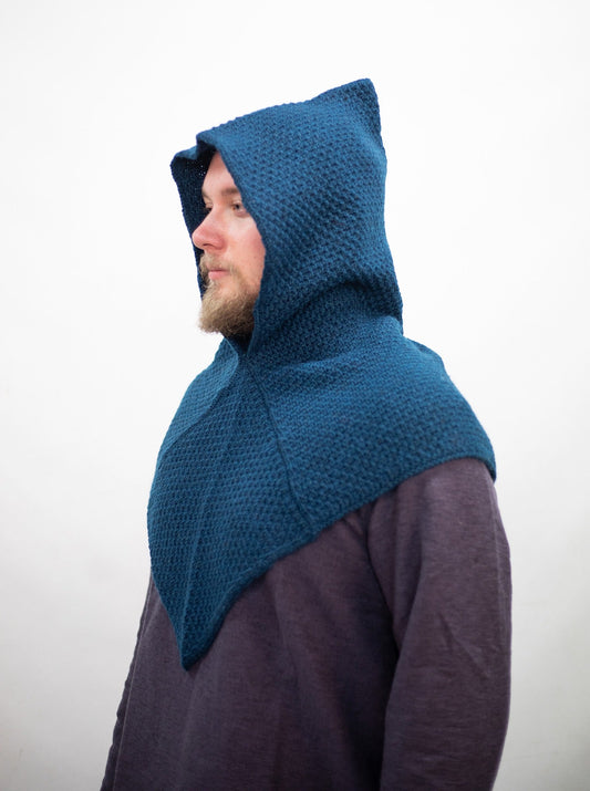 Knitted Wool Cowl Asbjorn Petrol Blue - Which Mark