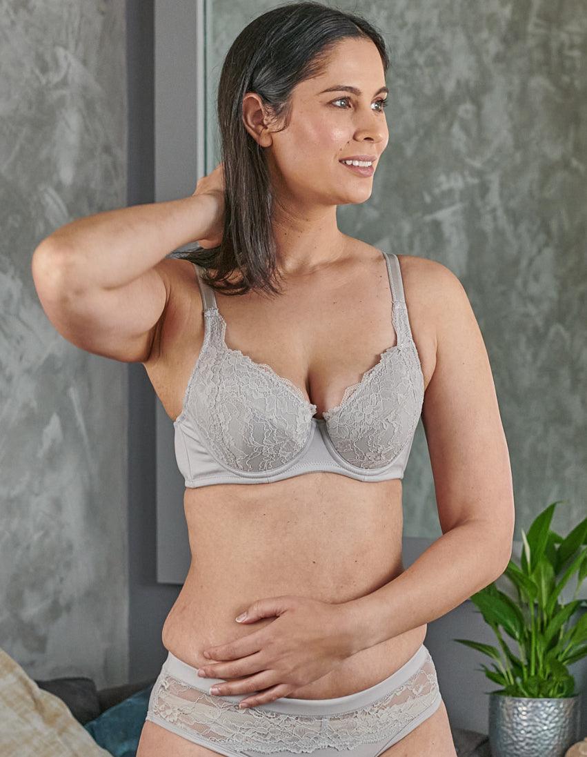 Mercury - Lace Silk & Organic Cotton Plunge Bra - Which Mark