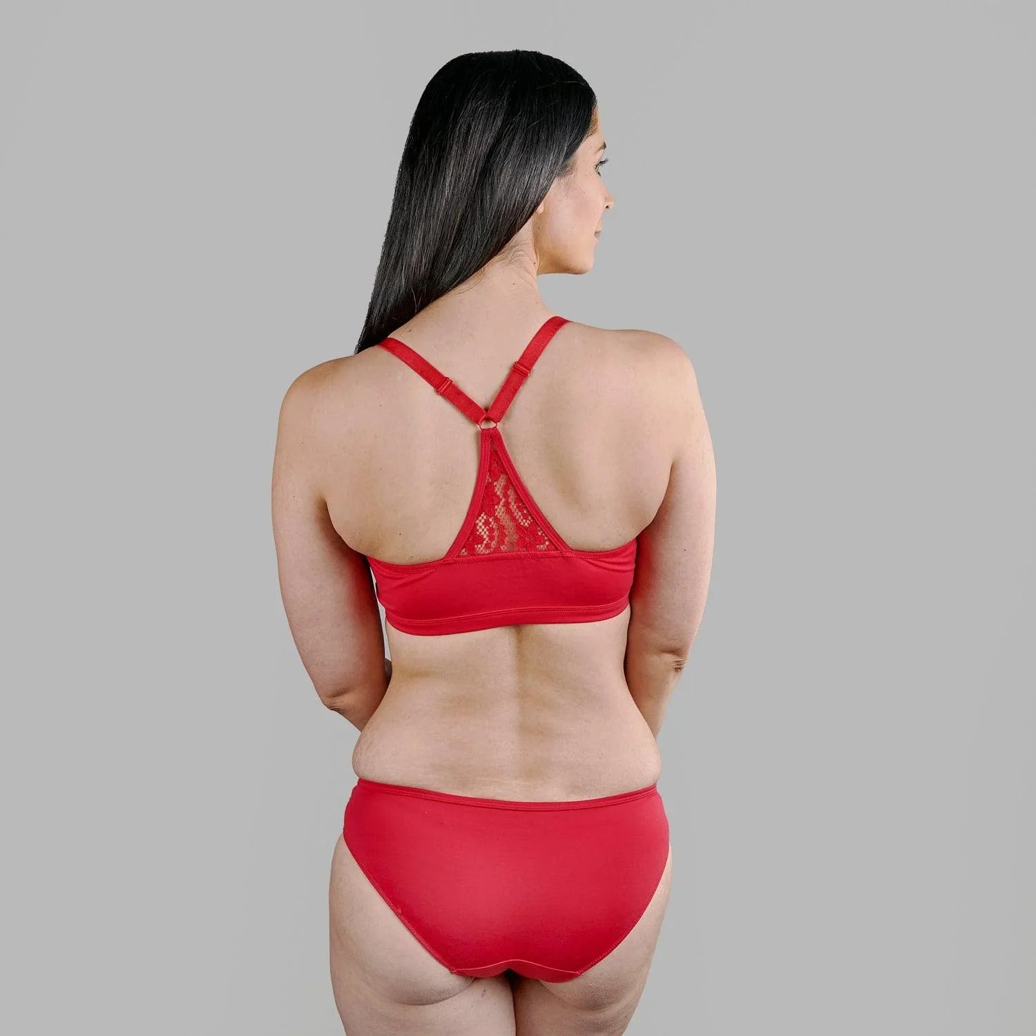 Passion Red - Lace Organic Cotton & Silk Bralette - Which Mark