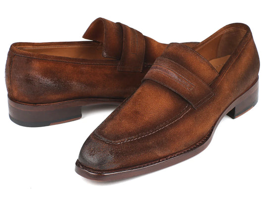 Paul Parkman Brown Antique Suede Goodyear Welted Loafers (ID#36AQ17) - Which Mark