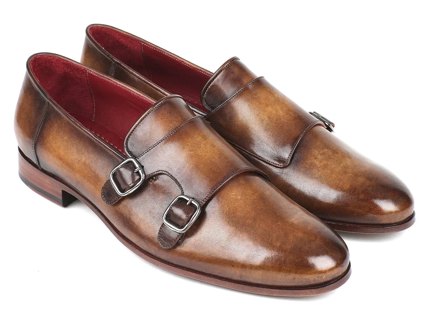 Paul Parkman Men's Double Monkstraps Olive (ID#HR67LV) - Which Mark