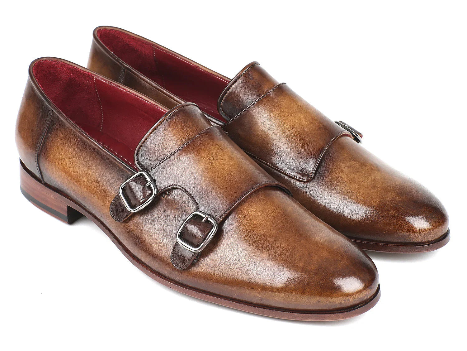 Paul Parkman Men's Double Monkstraps Olive (ID#HR67LV) - Which Mark