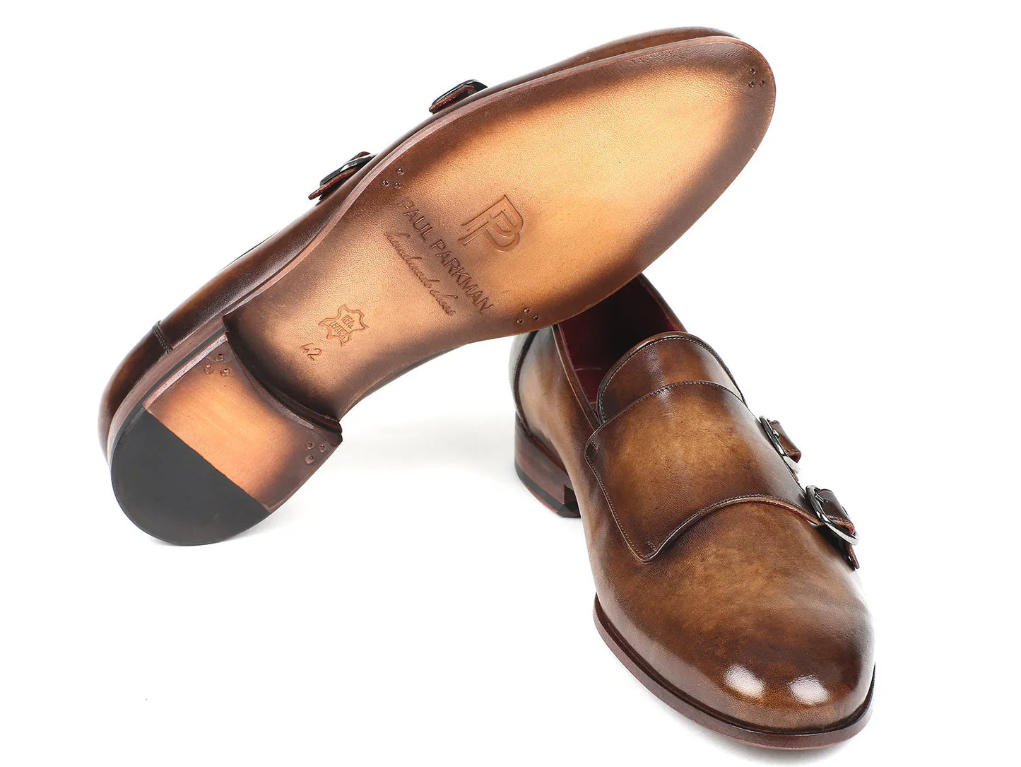 Paul Parkman Men's Double Monkstraps Olive (ID#HR67LV) - Which Mark