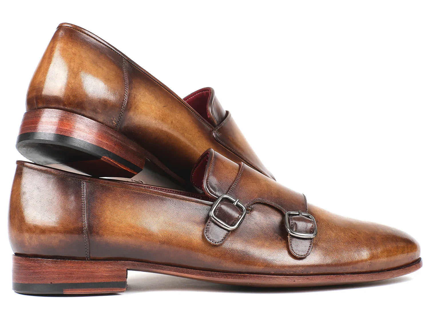 Paul Parkman Men's Double Monkstraps Olive (ID#HR67LV) - Which Mark
