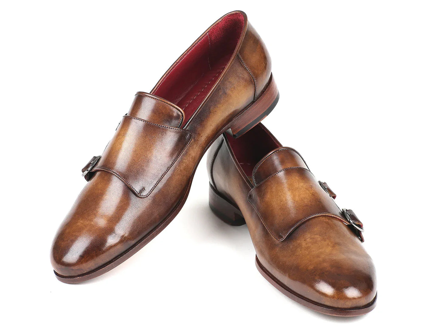 Paul Parkman Men's Double Monkstraps Olive (ID#HR67LV) - Which Mark