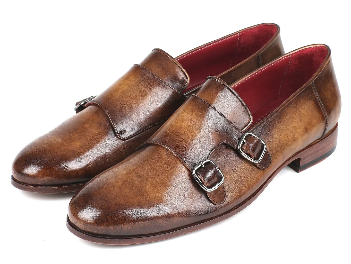 Paul Parkman Men's Double Monkstraps Olive (ID#HR67LV) - Which Mark