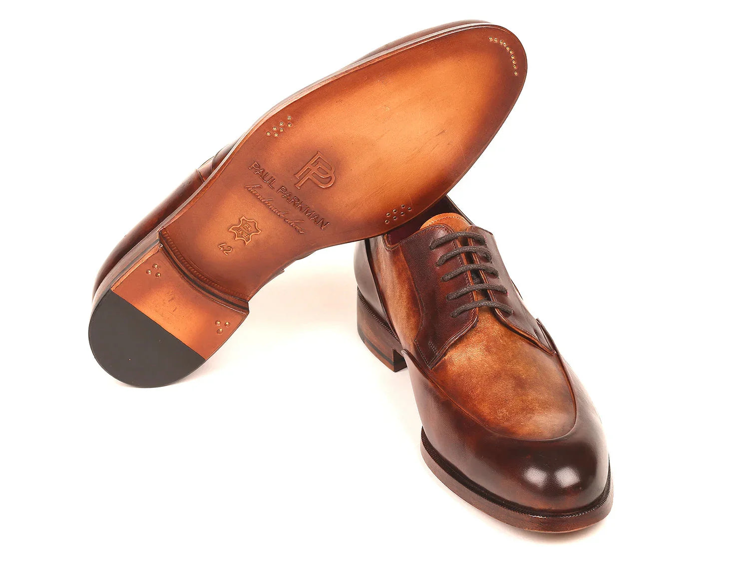 Paul Parkman Men's Dual Tone Brown Derby Shoes (ID#995-BRW) - Which Mark