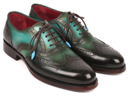 Paul Parkman Brown & Green Wingtip Oxfords Goodyear Welted - Which Mark