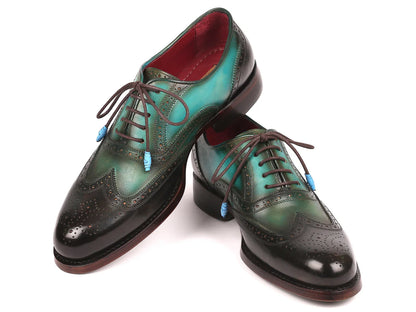 Paul Parkman Brown & Green Wingtip Oxfords Goodyear Welted - Which Mark