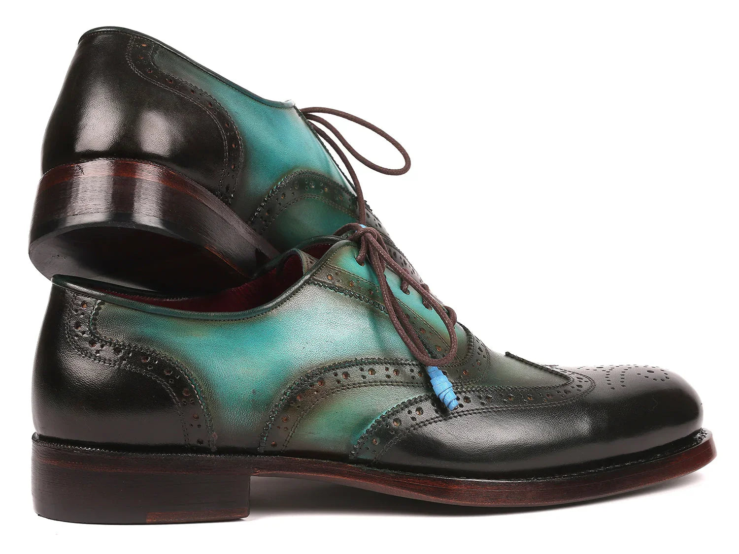 Paul Parkman Brown & Green Wingtip Oxfords Goodyear Welted - Which Mark