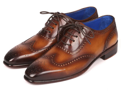 Paul Parkman Men's Handmade Wingtip Oxfords Brown (ID#711W03) - Which Mark