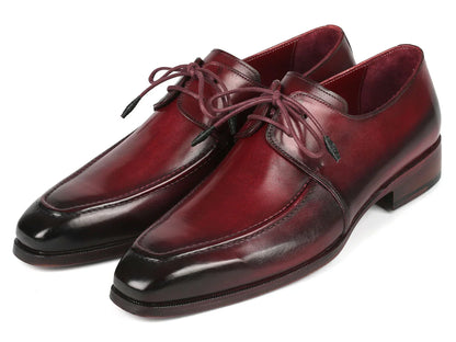 Paul Parkman Bordeaux Leather Apron Derby Shoes For Men (ID#13BRD92) - Which Mark