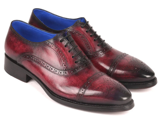 Paul Parkman Bordeaux Burnished Goodyear Welted Cap Toe Oxford Shoes - Which Mark