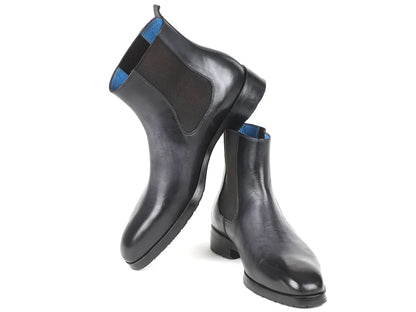 Paul Parkman Black & Gray Chelsea Boots (ID#BT661BLK) - Which Mark