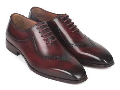 Paul Parkman Dark Bordeaux Hand-Painted Men's Oxfords (ID#35BRD25) - Which Mark