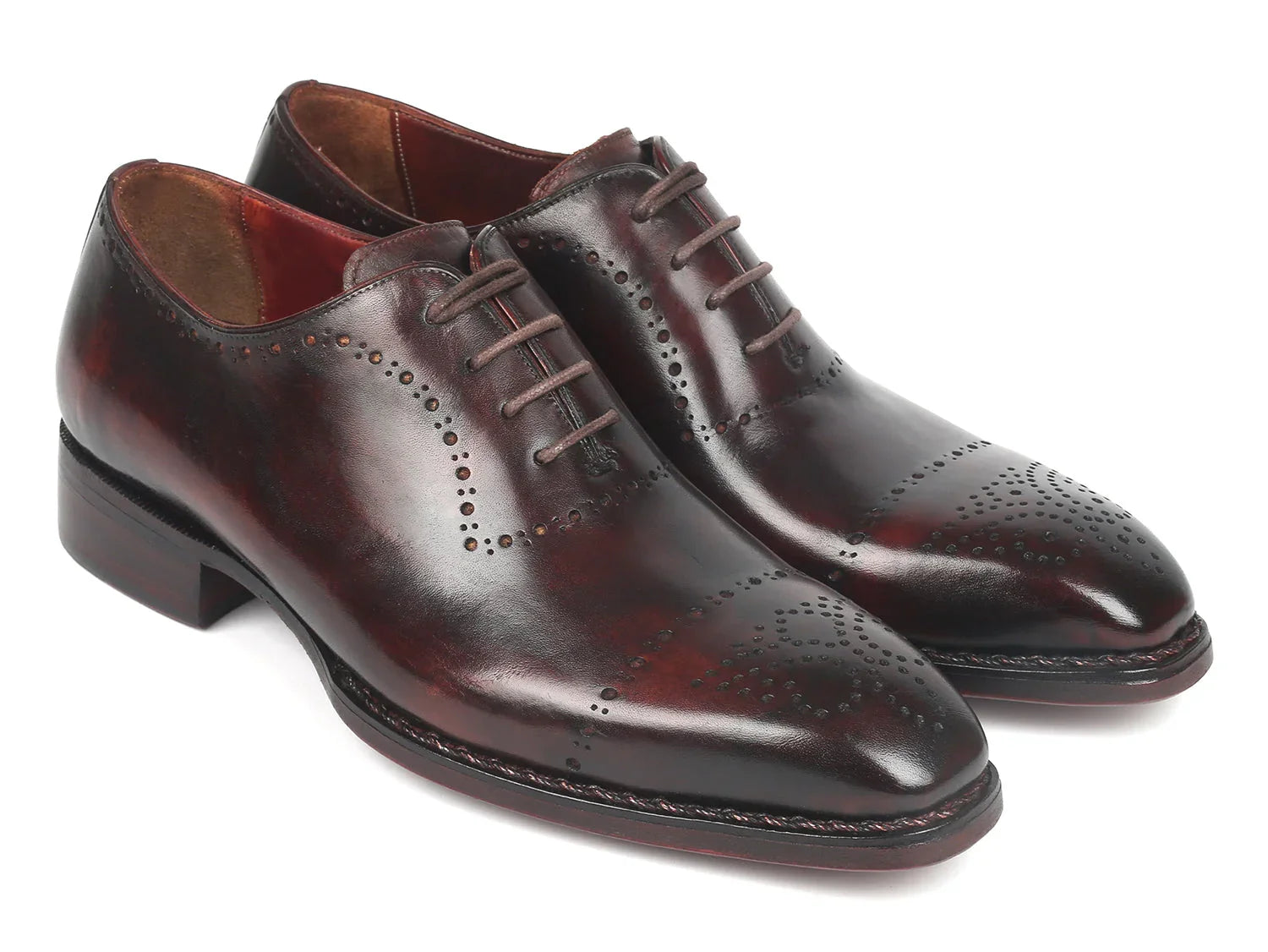 Paul Parkman Dark Bordeaux Goodyear Welted Oxfords (ID#56BRD83) - Which Mark