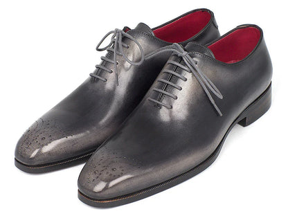 Paul Parkman Men's Gray & Black Wholecut Oxfords (ID#KR254GRY) - Which Mark