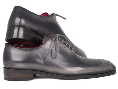 Paul Parkman Men's Gray & Black Wholecut Oxfords (ID#KR254GRY) - Which Mark