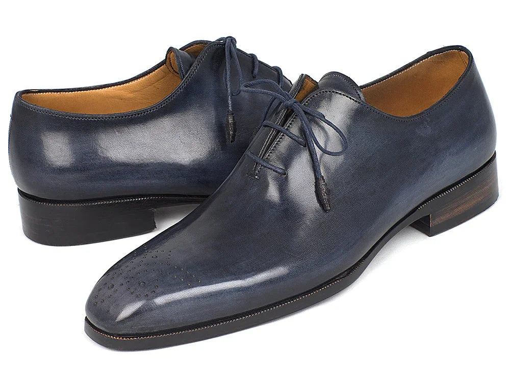 Paul Parkman Men's Navy Wholecut Oxfords (ID#KR254NVY) - Which Mark