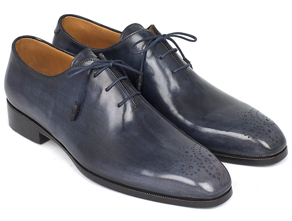 Paul Parkman Men's Navy Wholecut Oxfords (ID#KR254NVY) - Which Mark