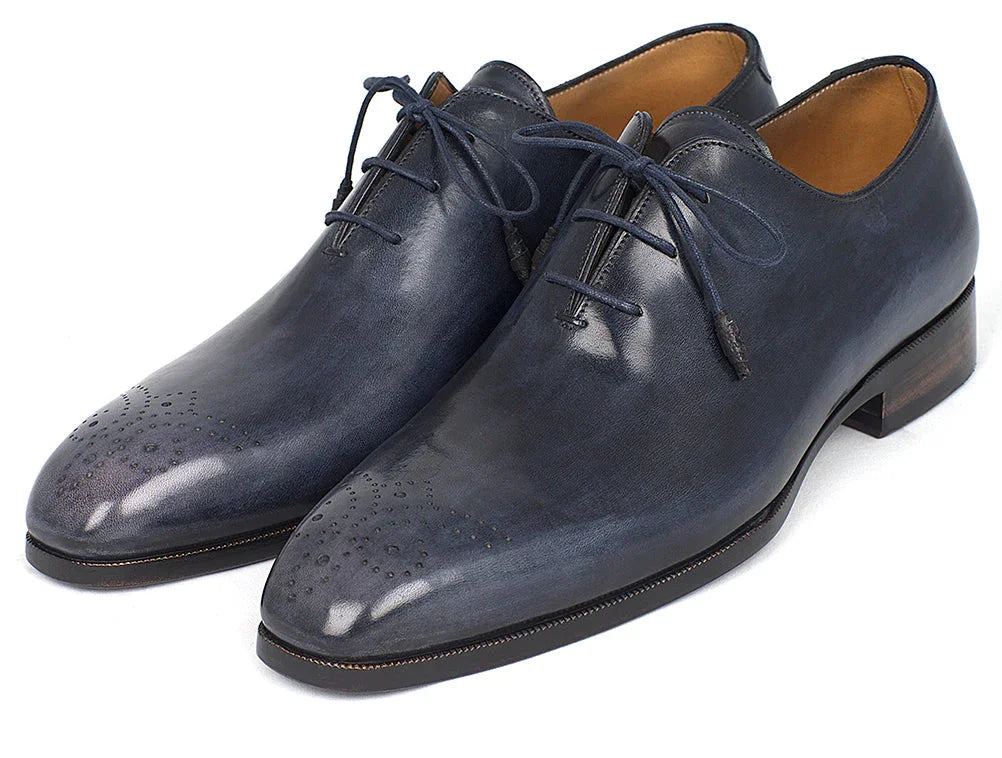 Paul Parkman Men's Navy Wholecut Oxfords (ID#KR254NVY) - Which Mark