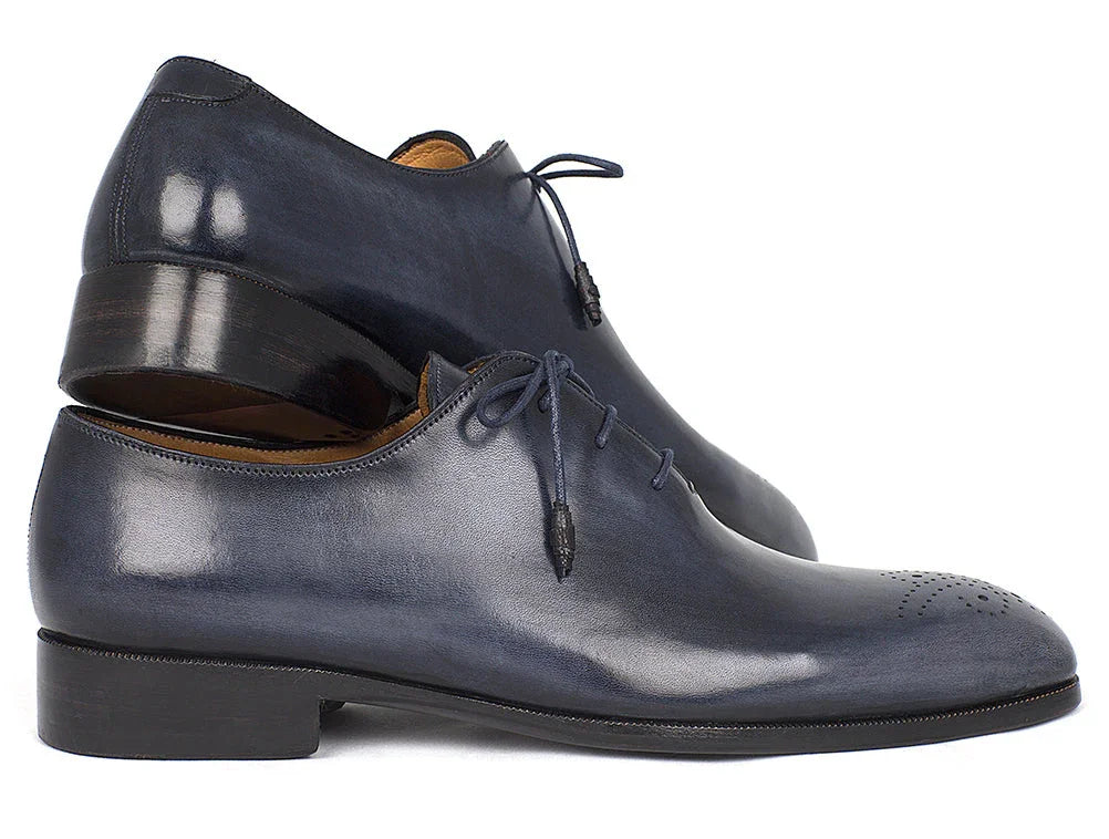 Paul Parkman Men's Navy Wholecut Oxfords (ID#KR254NVY) - Which Mark