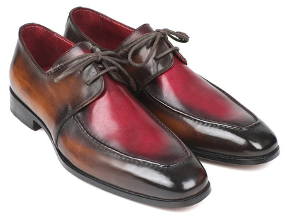 Paul Parkman Brown & Bordeaux Dual Tone Apron Derby Shoes (ID#33BB12) - Which Mark