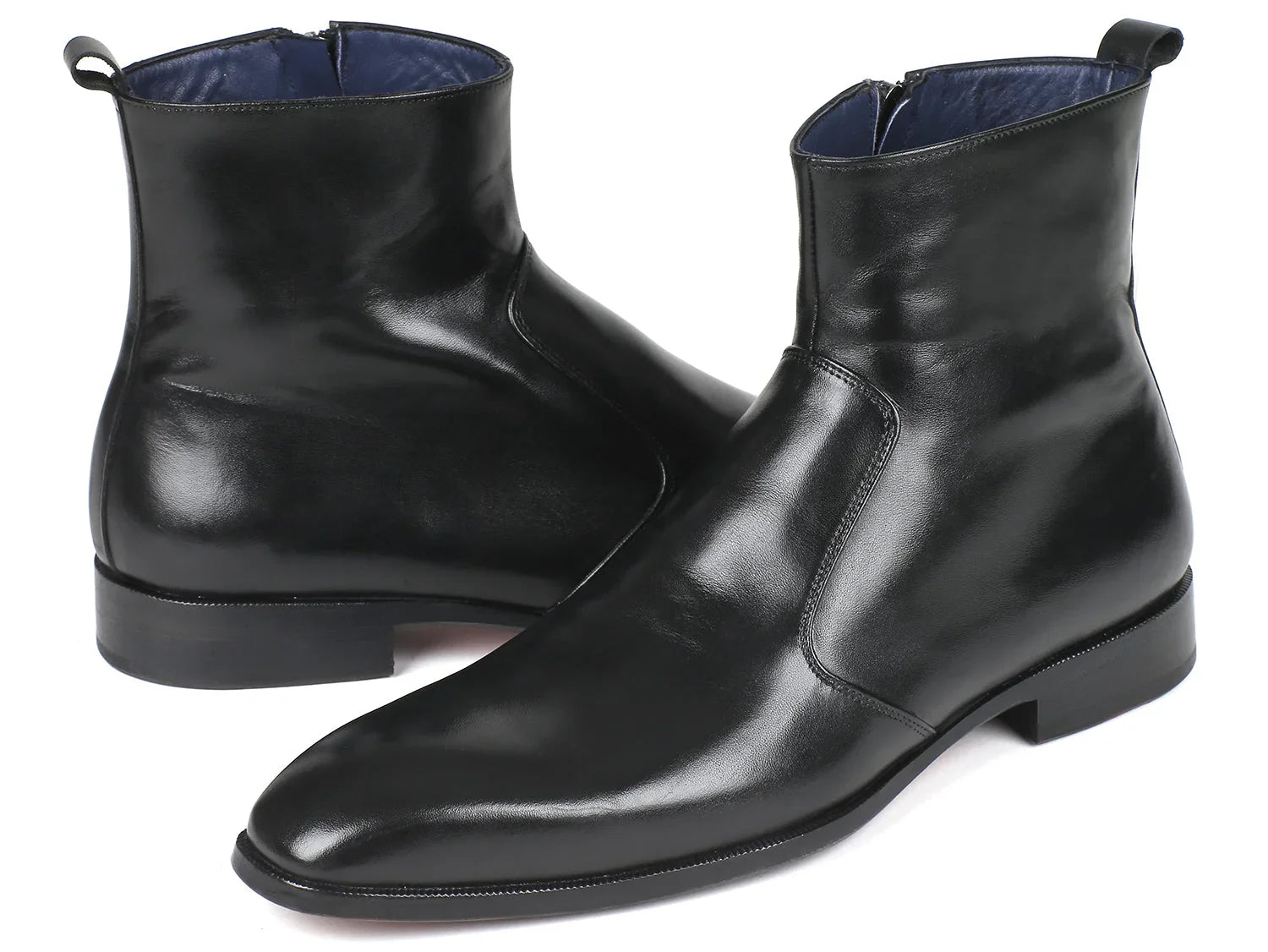 Paul Parkman Black Leather Side Zipper Boots (ID#BT485-BLK) - Which Mark