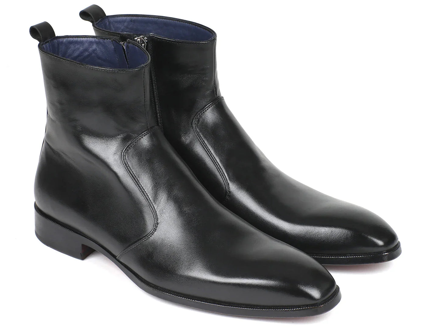 Paul Parkman Black Leather Side Zipper Boots (ID#BT485-BLK) - Which Mark