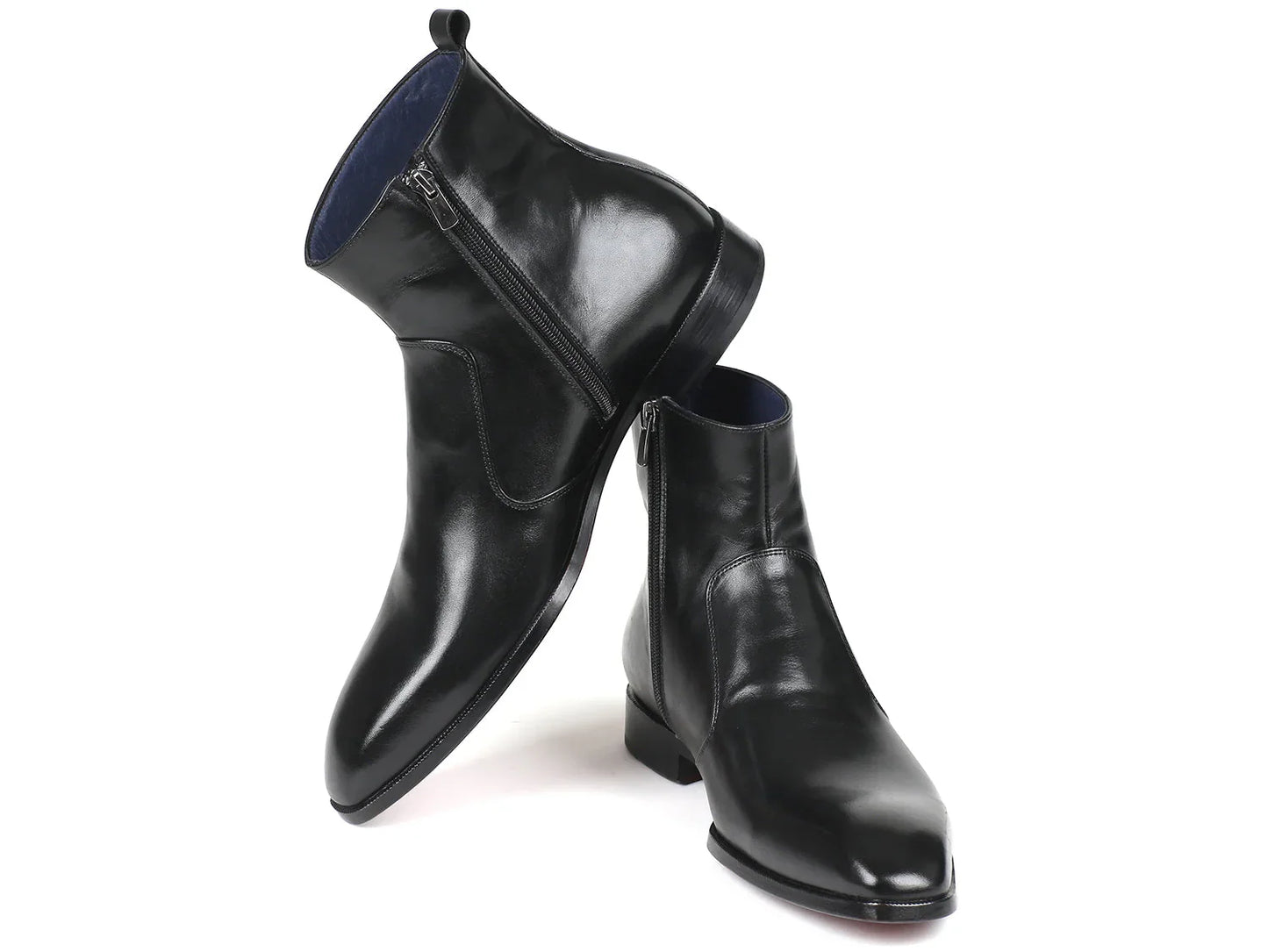 Paul Parkman Black Leather Side Zipper Boots (ID#BT485-BLK) - Which Mark