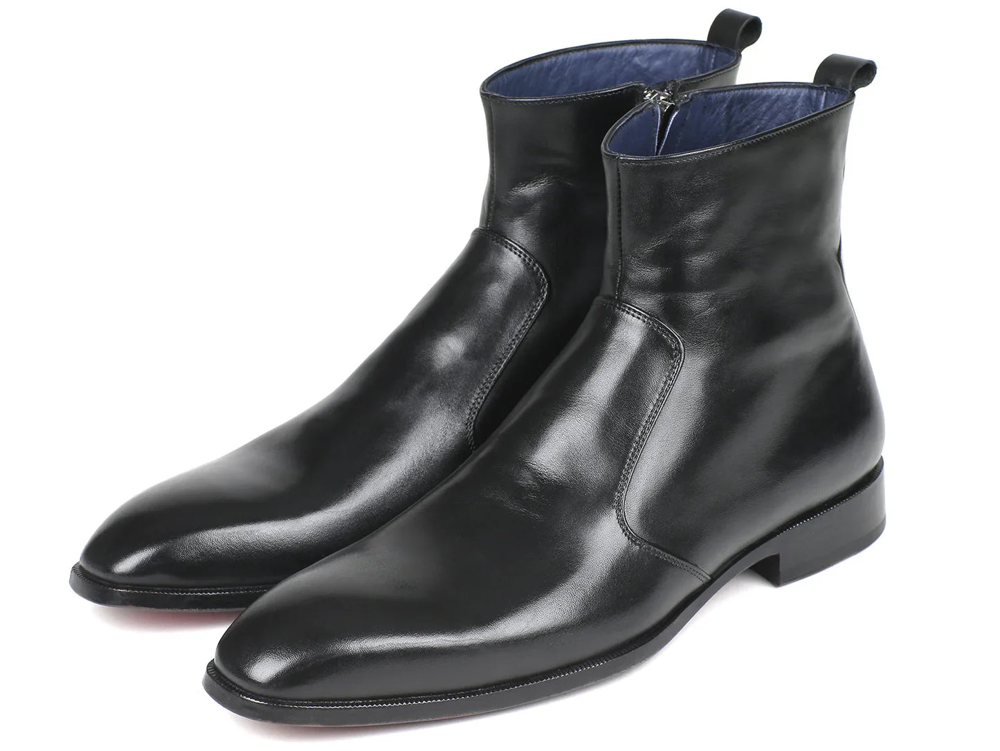 Paul Parkman Black Leather Side Zipper Boots (ID#BT485-BLK) - Which Mark