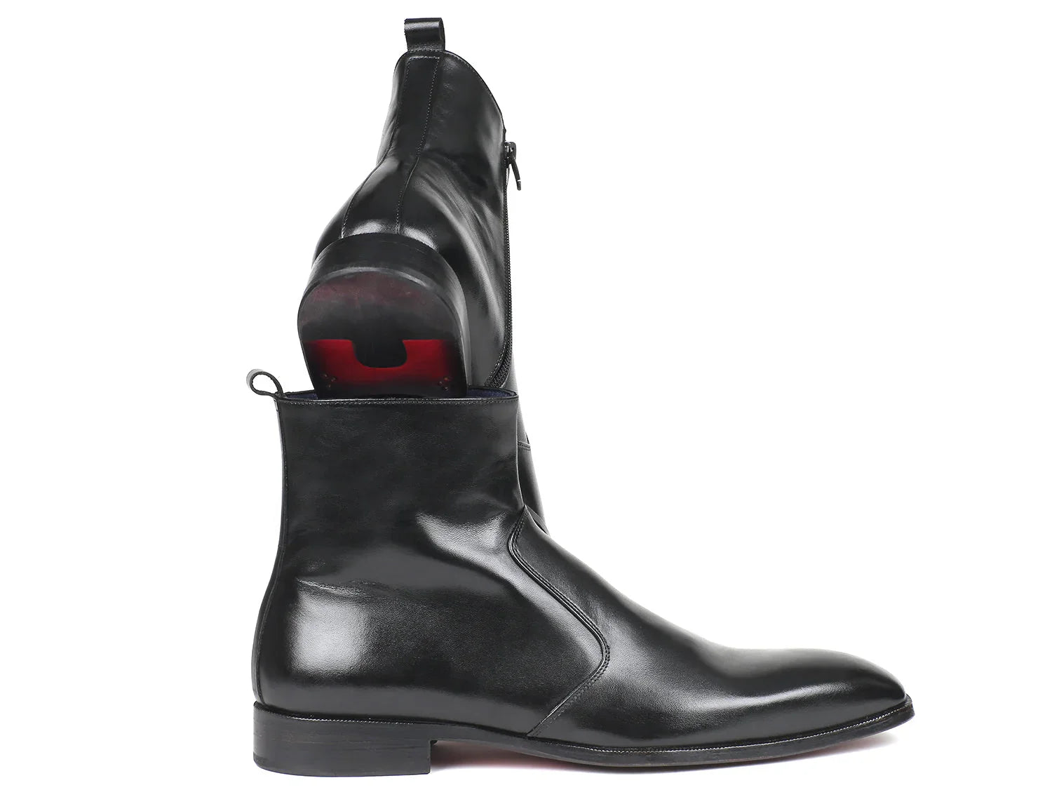 Paul Parkman Black Leather Side Zipper Boots (ID#BT485-BLK) - Which Mark