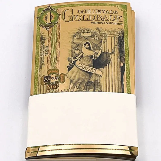 NEVADA Goldback 1 Note Aurum (100 Pack) - 24k Gold Bills Random Year - Which Mark