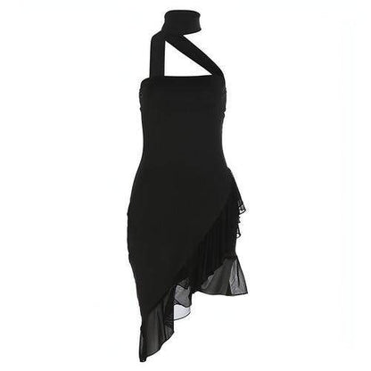 Fashion Halter Off-shoulder Slim Fit Stringy Selvedge Dress - Which Mark