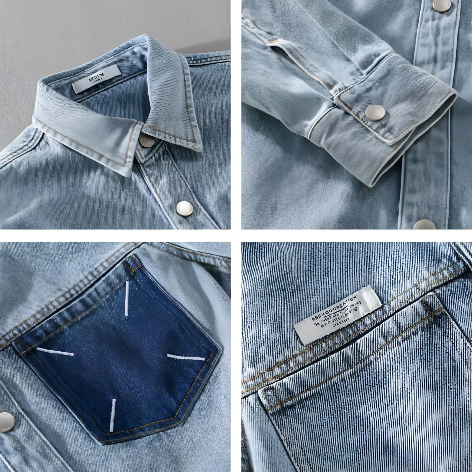 Men's Fashion Retro Denim Long-sleeved DressShirt - Which Mark