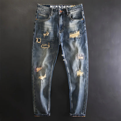 Retro Fashion And Personalized Ripped Jeans For Men - Which Mark