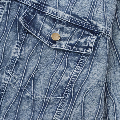 Jacquard Stone Washed Denim Jacket For Men And Women - Which Mark