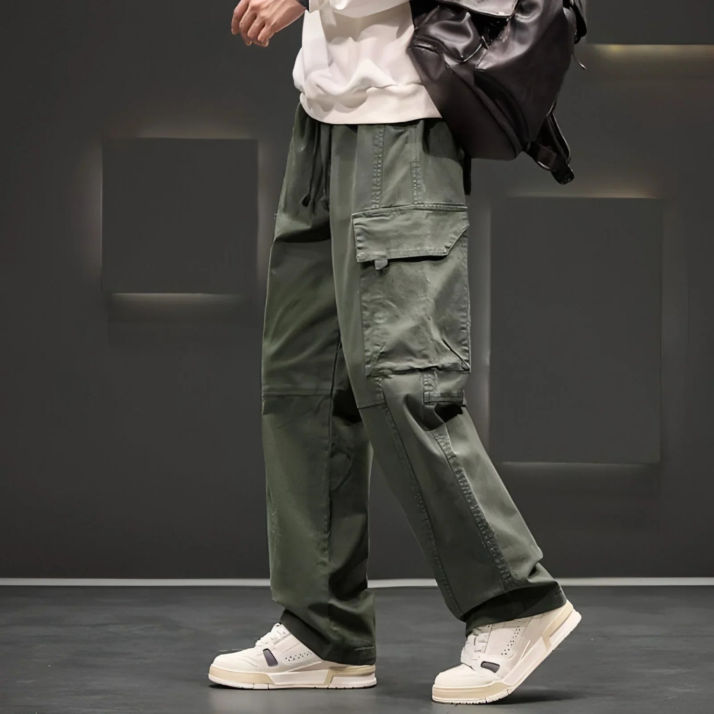 Autumn And Winter New Straight Loose Oversized Cargo Pants Jeans Men - Which Mark